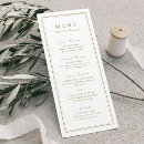 Search for gold border wedding menus Modern chic minimalist