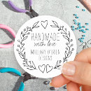 Search for homemade with love stickers Small business