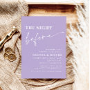 Search for purple rehearsal dinner invitations Modern