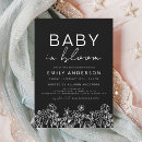 Search for black and white baby shower invitations Floral