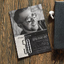 Search for silver black white 50th birthday invitations Modern