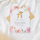 Search for pink safari baby shower invitations Modern