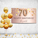 Search for 70th birthday banners Rose gold