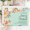 Search for mint and peach wedding invitations Flowers