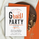 Search for black and orange graduation invitations Grad party