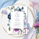 Search for purple and blue wedding invitations Watercolor floral