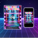 Search for neon invitations Neon arcade party