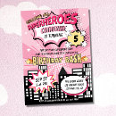 Search for super girl invitations Pink
