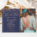 Search for navy gold save the dates Typography