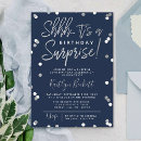 Search for navy blue silver birthday invitations Trendy