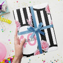 Search for black and white flowers wrapping paper Stripes