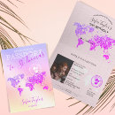 Search for beach birthday invitations Pink