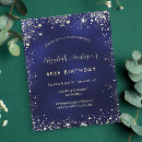 Search for glamorous 40th birthday invitations Navy blue