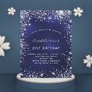 Search for navy blue 21st birthday invitations Silver