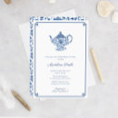Search for tea bridal shower invitations Blue and white