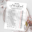 Search for he said she said bridal games Black and white