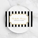 Search for black and white stripes business cards Makeup artist