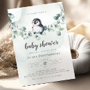 Search for penguin baby shower invitations Green