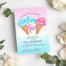 Search for whats the scoop gender reveal invitations Pink and blue
