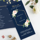 Search for navy and gold wedding programs Floral