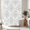 Search for gray and white shower curtains Damask