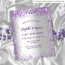 Search for purple and silver birthday invitations Violet