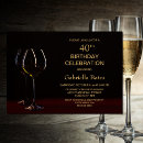 Search for wine 40th birthday invitations Elegant