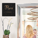 Search for black and gold clocks Hair salon