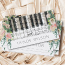Search for music teacher business cards Floral