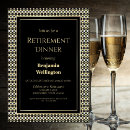 Search for retirement dinner invitations Black and white