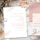 Search for peach and gold wedding invitations Typography