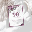 Search for purple 90th birthday invitations Watercolor floral