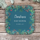 Search for winter baby shower plates Elegant script calligraphy