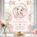 Search for elephant 1st birthday invitations Cute