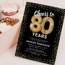 Search for black and gold 80th birthday invitations Eighty