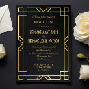 Search for black and gold rehearsal dinner invitations Great gatsby