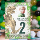 Search for dinosaur 2nd birthday invitations Modern