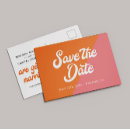 Search for pink and orange wedding save the dates Retro