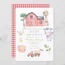 Search for farm animal baby shower invitations Barnyard