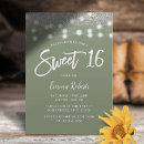 Search for silver and green sweet 16 invitations Trendy
