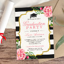 Search for stripes graduation invitations flowers