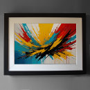 Search for black white turquoise art Red