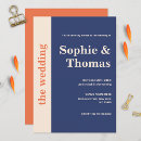 Search for navy blue orange wedding invitations Simple