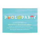 Search for pool birthday invitations Blue
