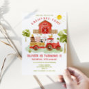 Search for red tractor birthday invitations Farm
