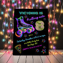 Search for neon roller skate birthday invitations Girl