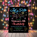 Search for boys roller skating party invitations Neon