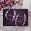 Search for purple 90th birthday invitations Typography