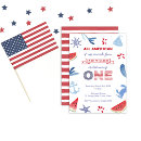 Search for red white and blue invitations Usa