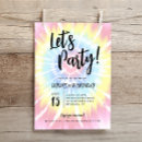 Search for tie dye birthday invitations Rainbow